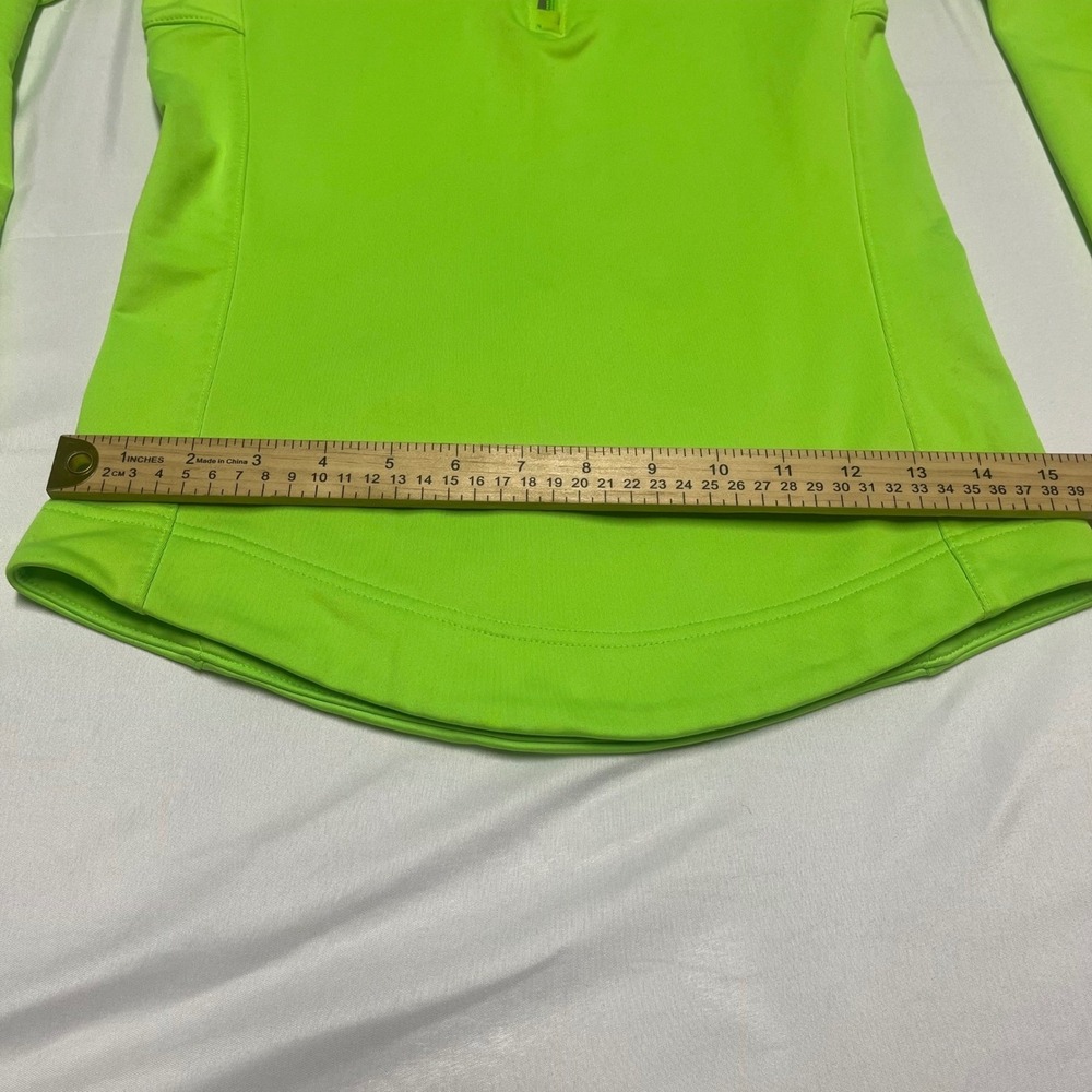 Nike Dri-FIT Womens Neon Green Quarter Zip Running Hoodie XS - Picture 2 of 7